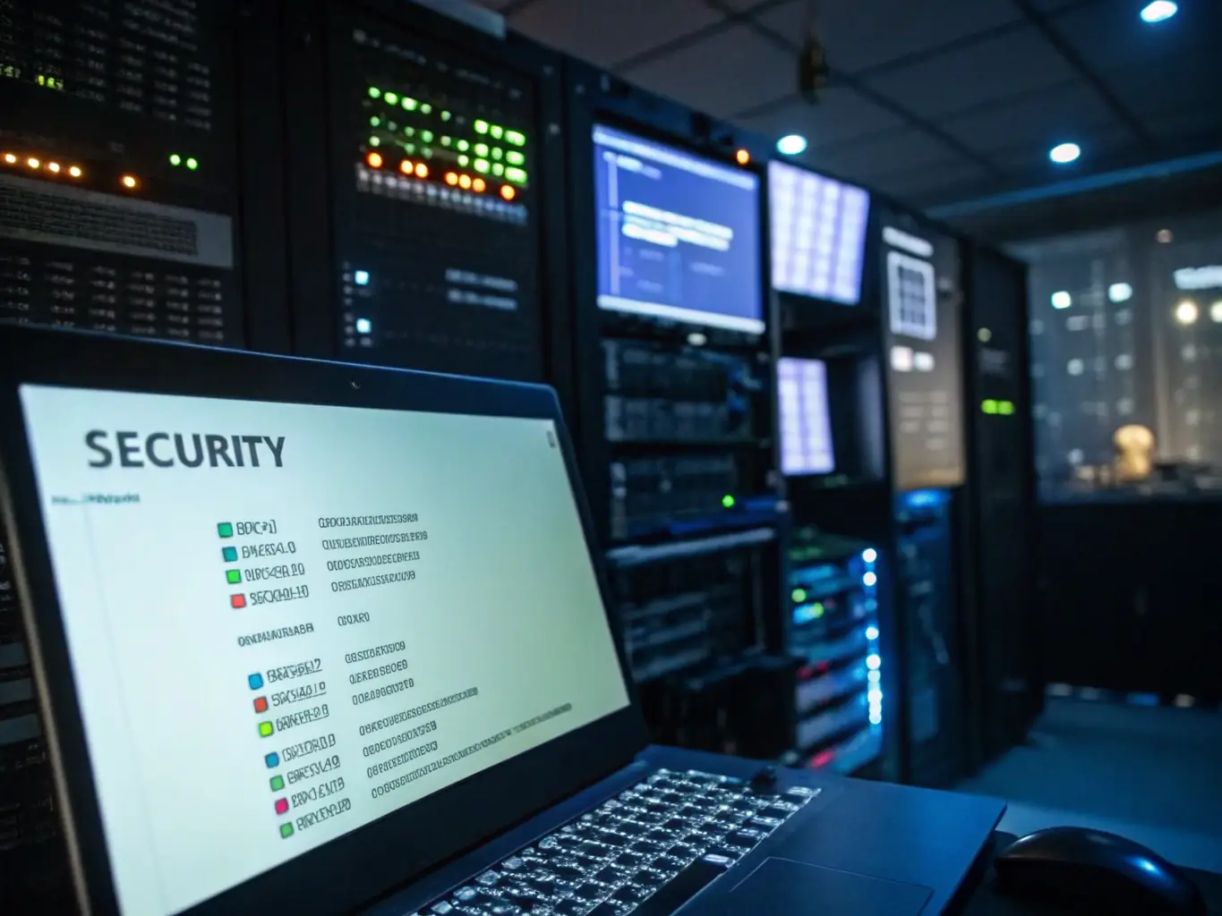 A visually appealing image of a cybersecurity switch with prominent security features highlighted, such as encryption keys and firewall icons, in a secure network environment.