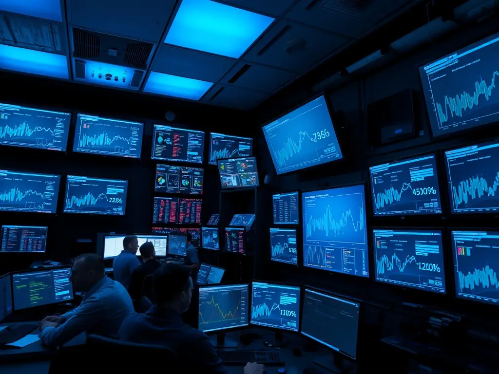A detailed image of fiber optic monitoring equipment in a network operations center, illustrating the precision and real-time capabilities of the solution.